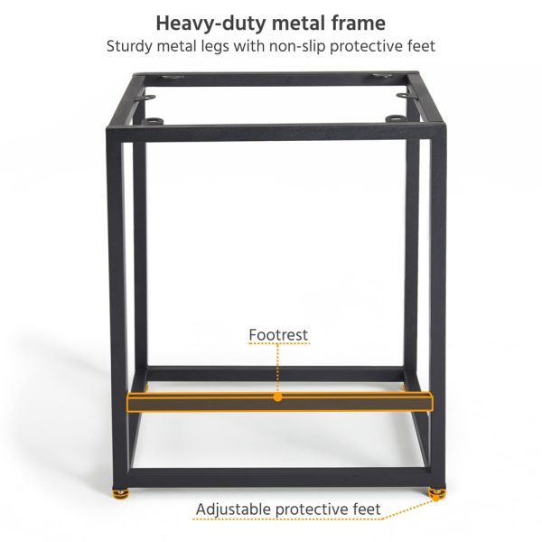 24  Modern Backless Counter Bar Stools, Set of 2, Black