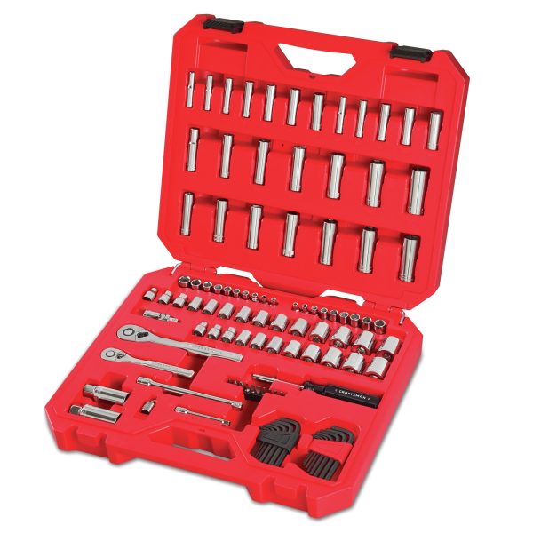 1/4 and 3/8 in. drive Metric and SAE 6 Point Mechanic s Tool Set 105 pc