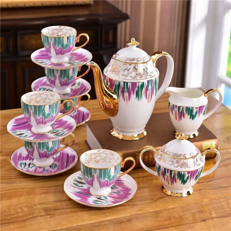 Western Ceramic 58-Piece Dinnerware Set – Includes Coffee Set, Plates, Bowls, and More