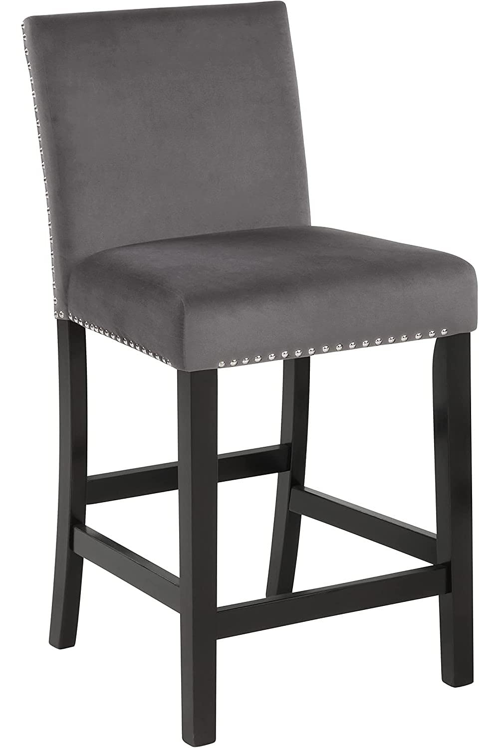 New Classic Furniture Celeste 5-Piece Faux Marble Round Counter Set with 1 Table and 4 Chairs, 42-Inch, Grey