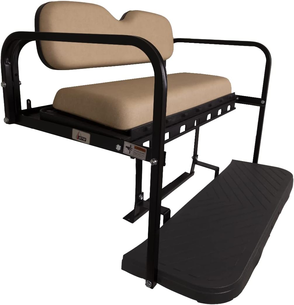 MACH3 Club Car Precedent/Tempo/Onward Golf Cart Rear Seat Kit with Steel Frame | Compatible with 2004-Up Models (Buff)