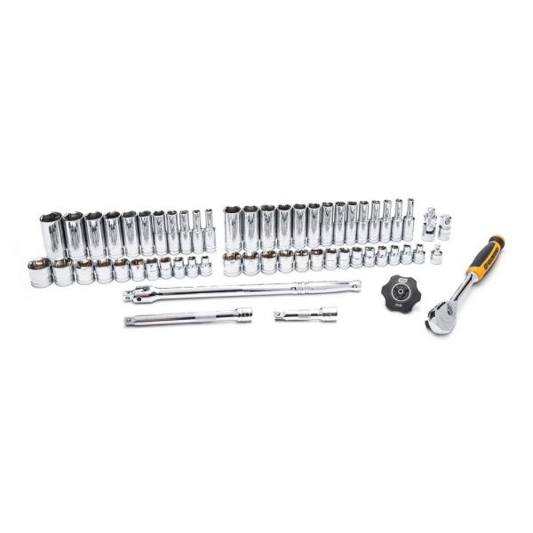 1008066262 3/8 in. Drive 90-Tooth 6-Point Standard and Deep SAE/Metric Mechanics Tool Set (58-Piece)