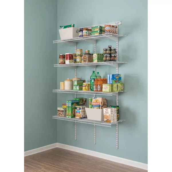 2845 ShelfTrack 16.75 in. D x 48 in. W x 80 in. H White Wire Utility Steel Closet System Kit