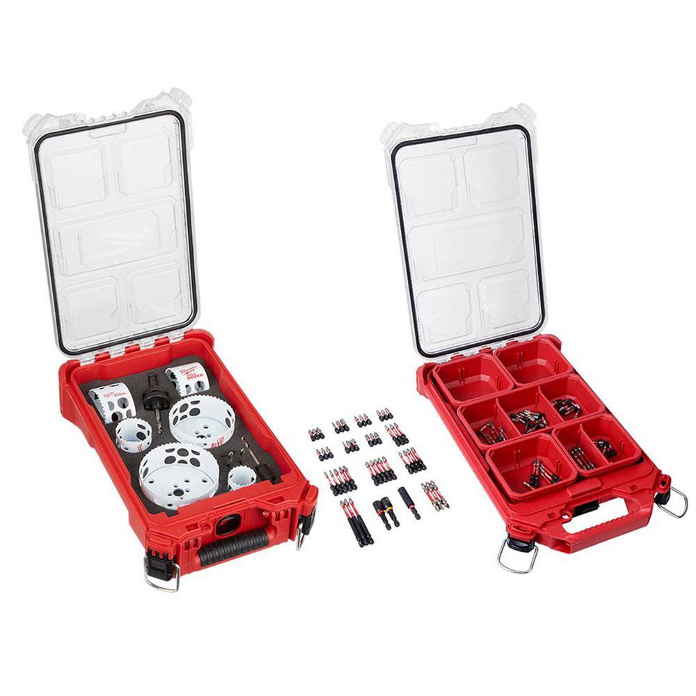 110-Piece Hole Dozer Bi-Metal Hole Saw Set   SHOCKWAVE Driver Bit Set