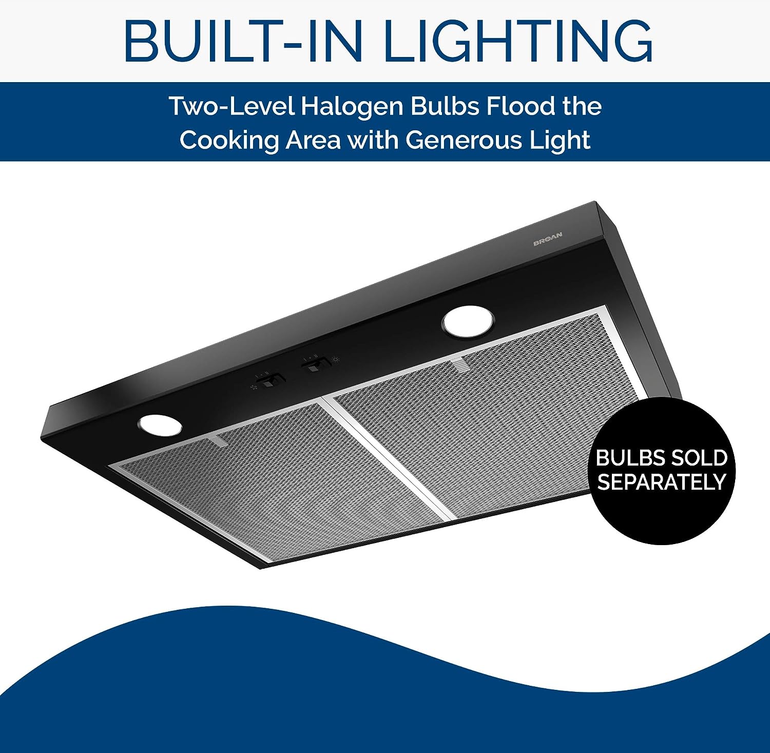 24-inch Under-Cabinet 4-Way Convertible Range Hood with 2-Speed Exhaust Fan and Light,Black