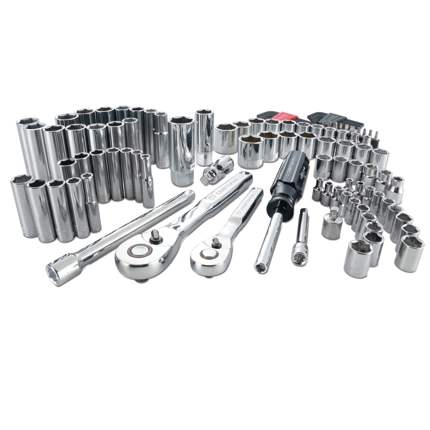 1/4 and 3/8 in. drive Metric and SAE 6 Point Mechanic s Tool Set 105 pc