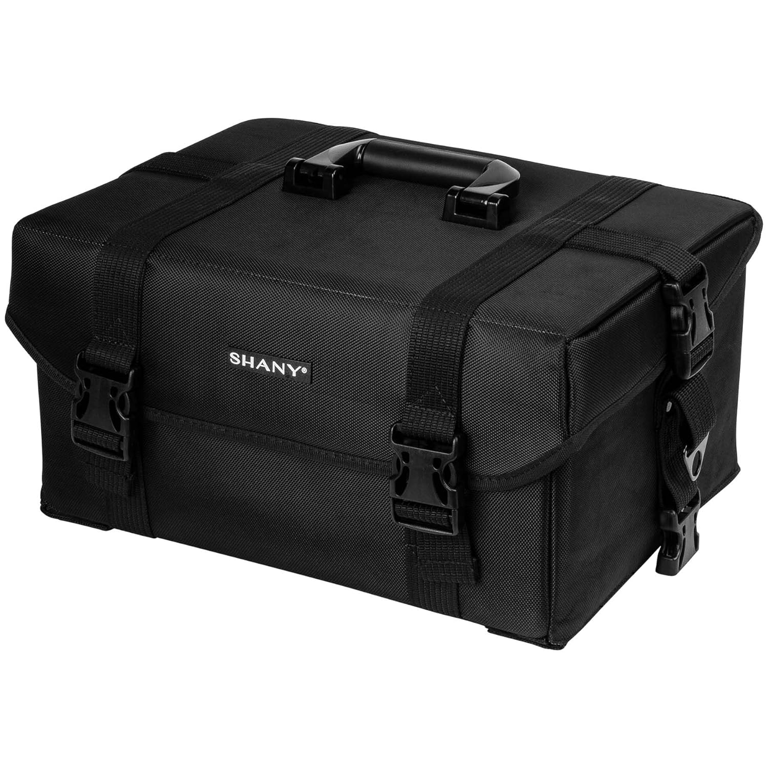 Jet Black Vinyl Cosmetic Case Travel Bag