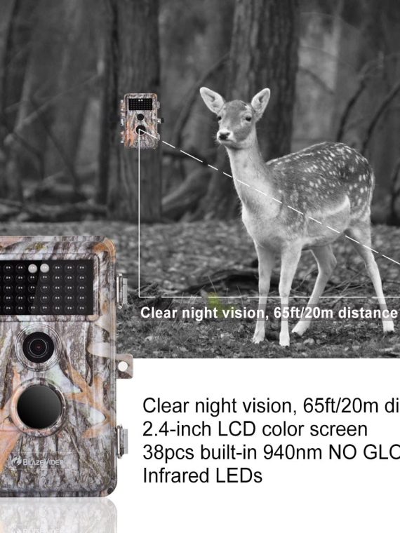 5-Pack Game & Deer Trail Cameras 16MP 1920x1080P Video Hunting Wildlife Cams Time Lapse with Night Vision