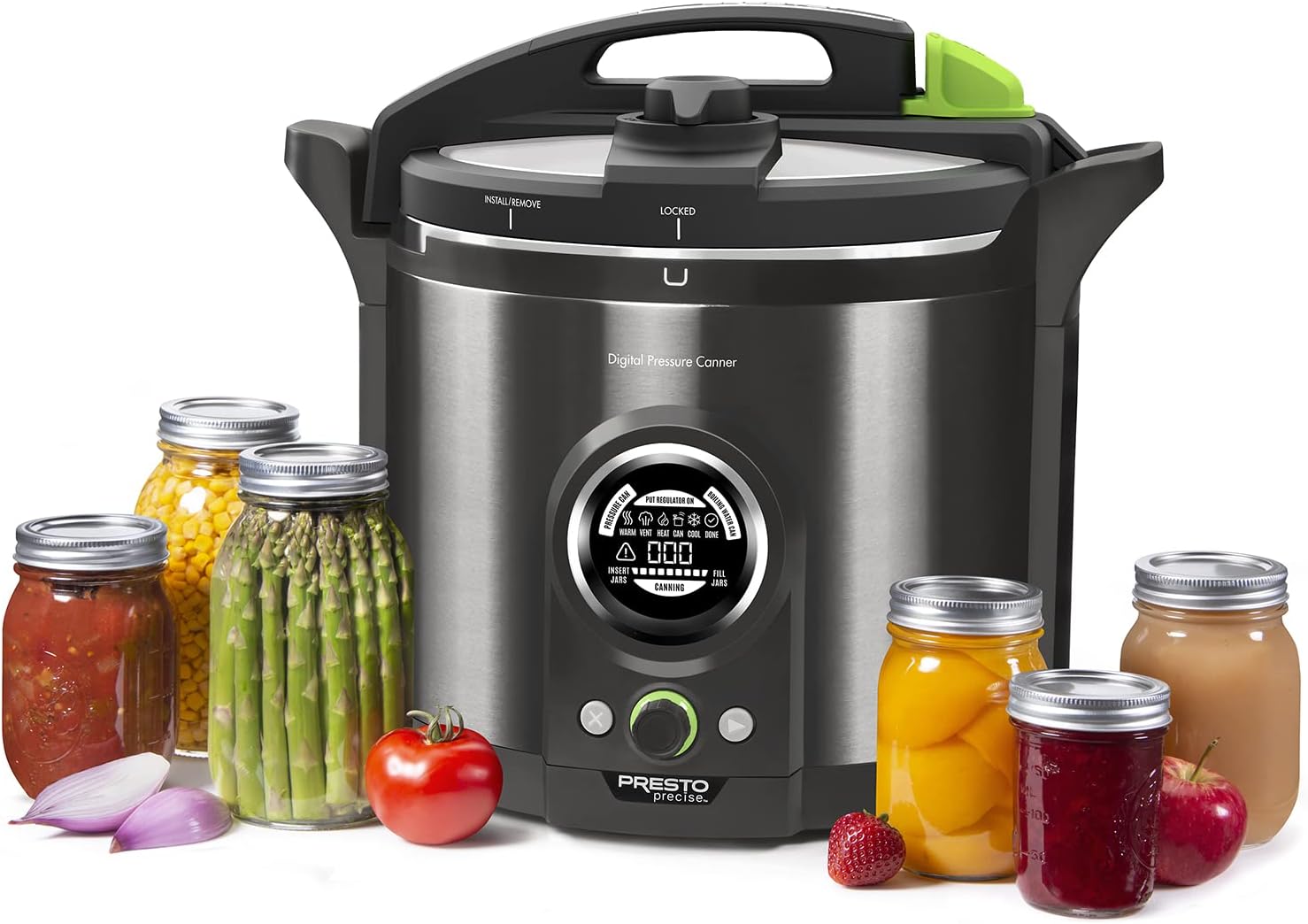 Presto 12-Quart Programmable Electric Pressure Canner, Stainless Steel, Black Finish