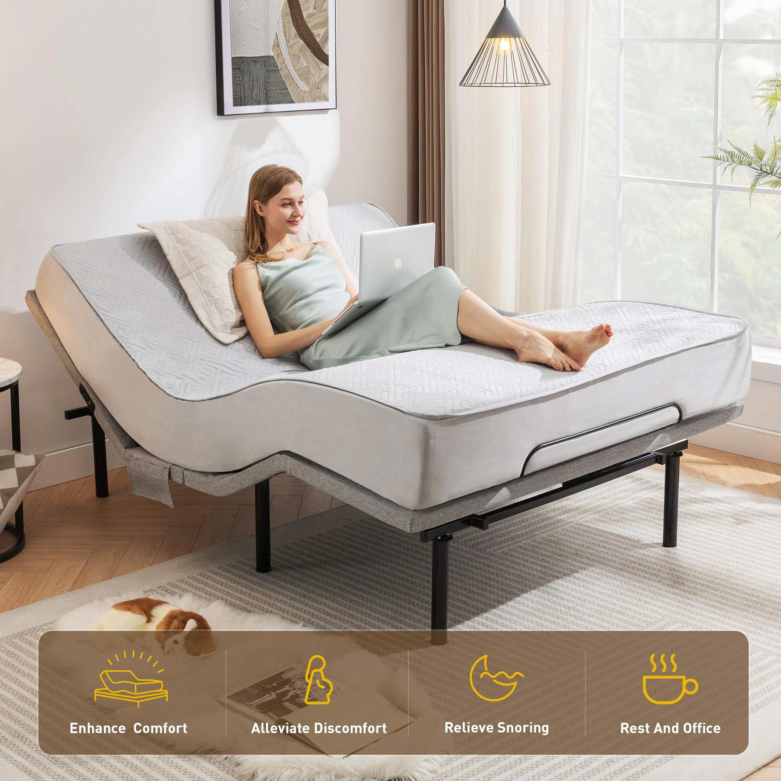ASONLY Adjustable Bed Frame Queen with Massage