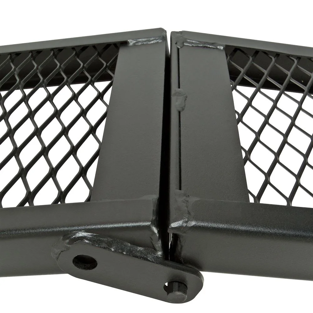 Black Steel Dual Runner Folding ATV Ramps, 90in, 1,500 lbs Capacity, Heavy-Duty with Mesh Surface, Includes Safety Straps