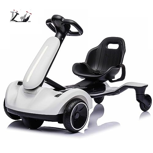 AVRCECI AVRCECI Kids Electric Go Kart 4 Wheel Ride On Toys Drift Cart with Music Horn Adjustable Length and Height Pedal Car for 3 8 Boys and Girls