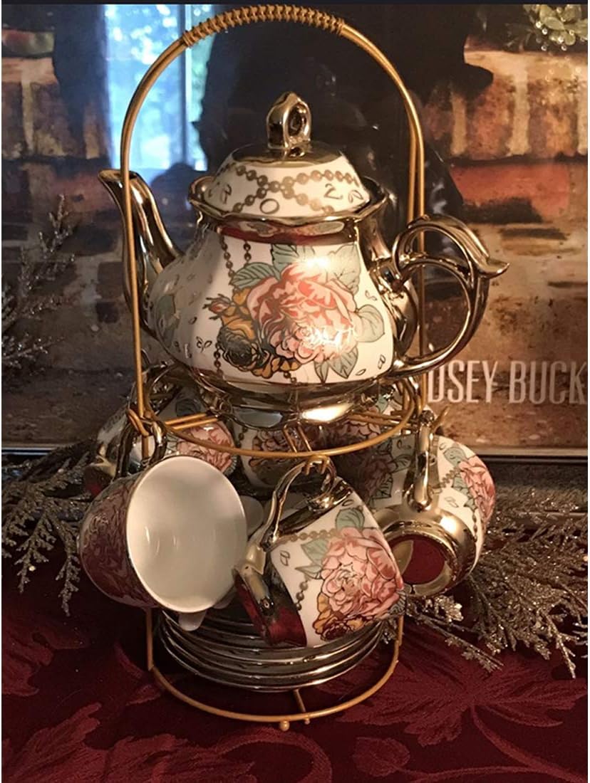 DaGiBayCn 20 PCS Tea set Ceramics Tea set Afternoon Tea Set Adult tea set Gift Tea Set Can Drink Coffee Strong Tea blue