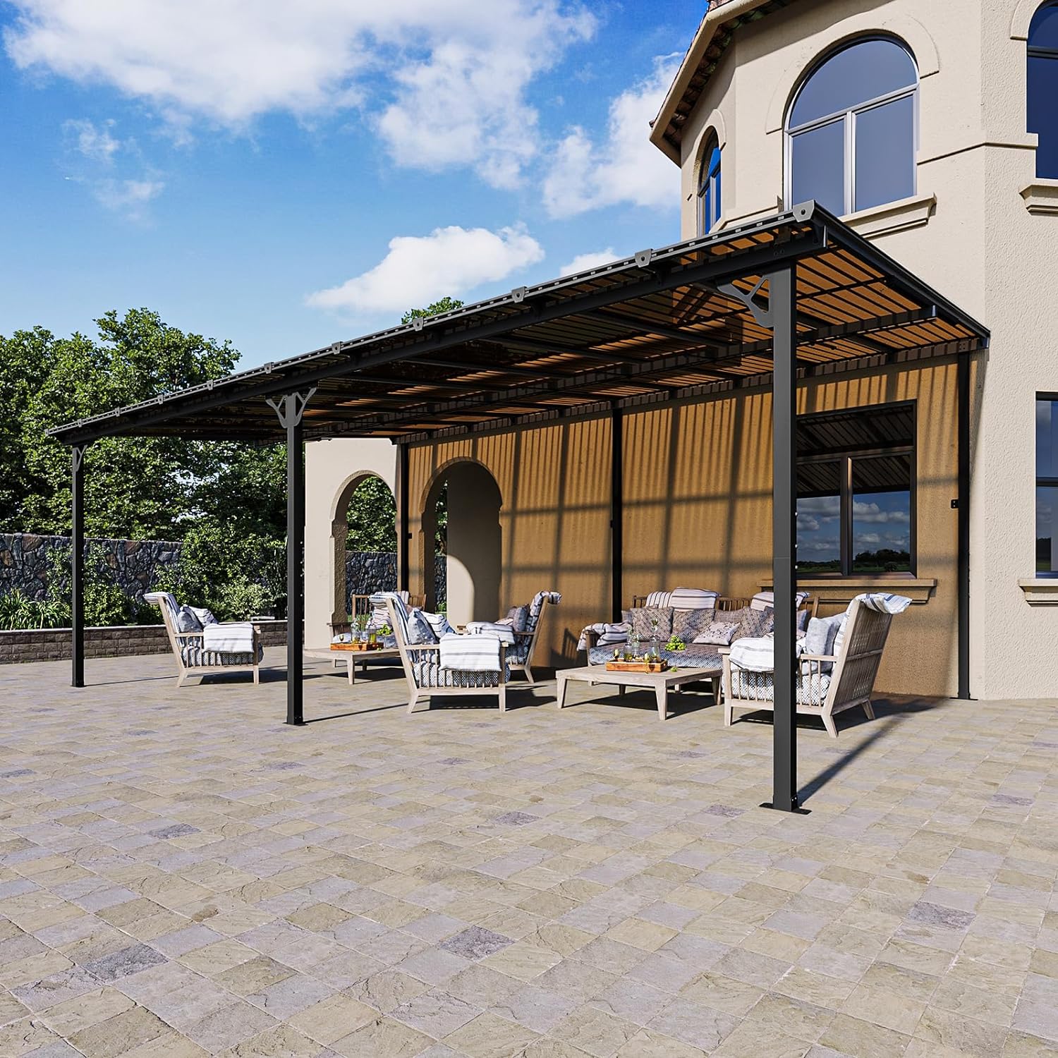 Polycarbonate Wall Mounted Lean To Gazebo