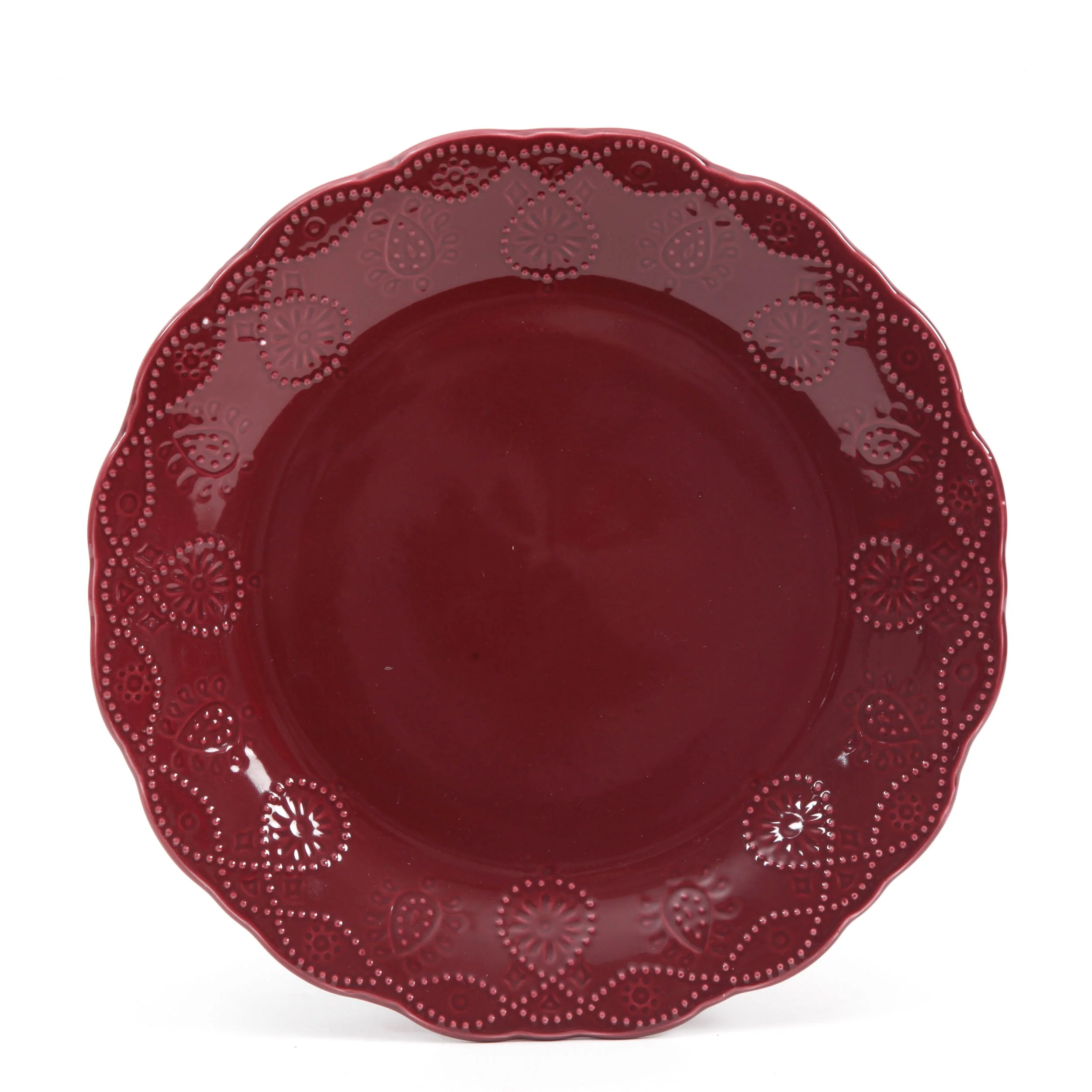 The Pioneer Woman Lace 12-Piece Dinnerware Set, Plum