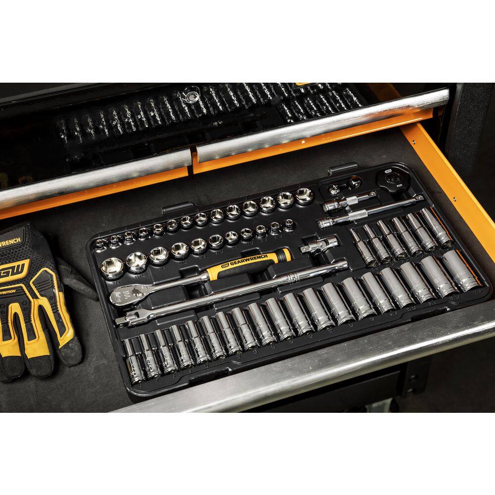 1008066262 3/8 in. Drive 90-Tooth 6-Point Standard and Deep SAE/Metric Mechanics Tool Set (58-Piece)