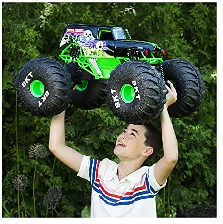 Monster Jam, Official Mega Grave Digger All-Terrain Remote Control Monster Truck with Lights