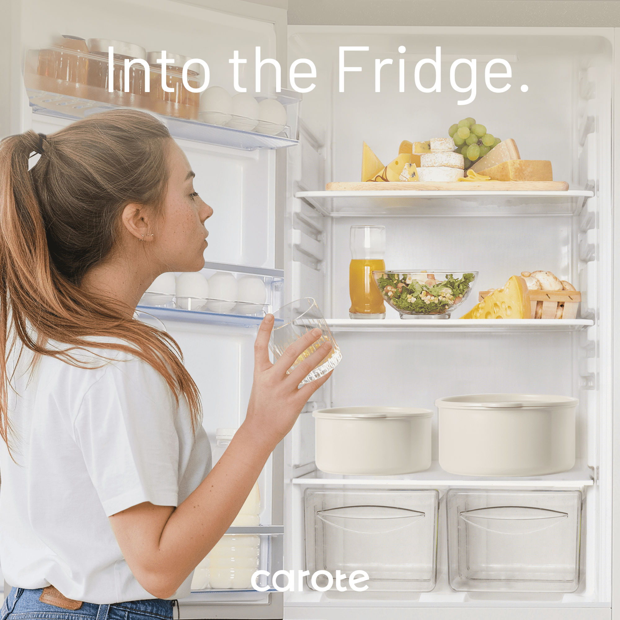 CAROTE 13-Piece Ceramic Cookware Set, Detachable Handle Pots and Pans Set, Oven Safe, Cream White