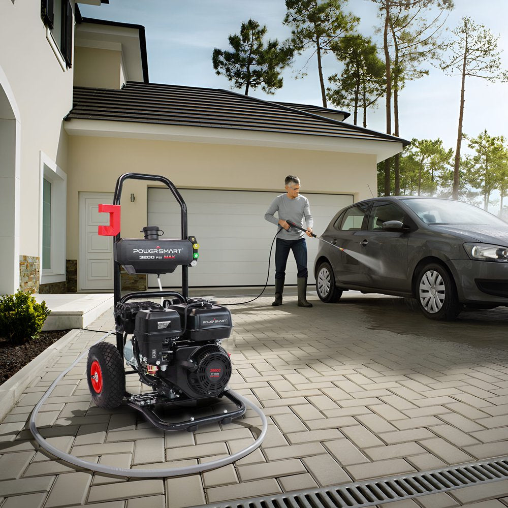 PowerSmart 3200PSI Gas Pressure Washer with 5 Nozzles & Soap Tank
