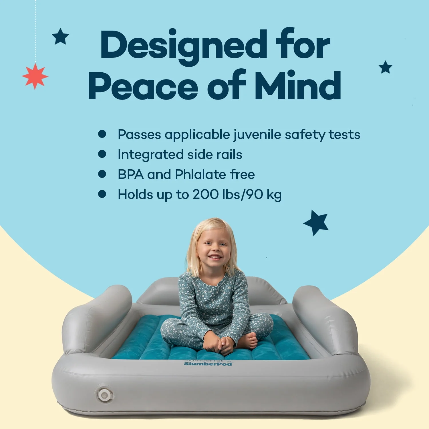 SlumberPod SlumberTot Inflatable Toddler Travel Mattress with Electric Air Pump