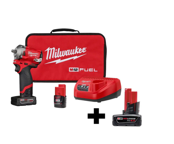 2554-22-48-11-2460 M12  12V Lithium-Ion Brushless Cordless  3/8 in. Impact Wrench Kit with 6.0Ah Battery