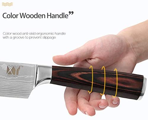 XYJ Stainless Steel Kitchen Knives Set 8 Piece Chef Knife Set with Carry Case Bag & Sheath Well Balance Ergonomic Handle