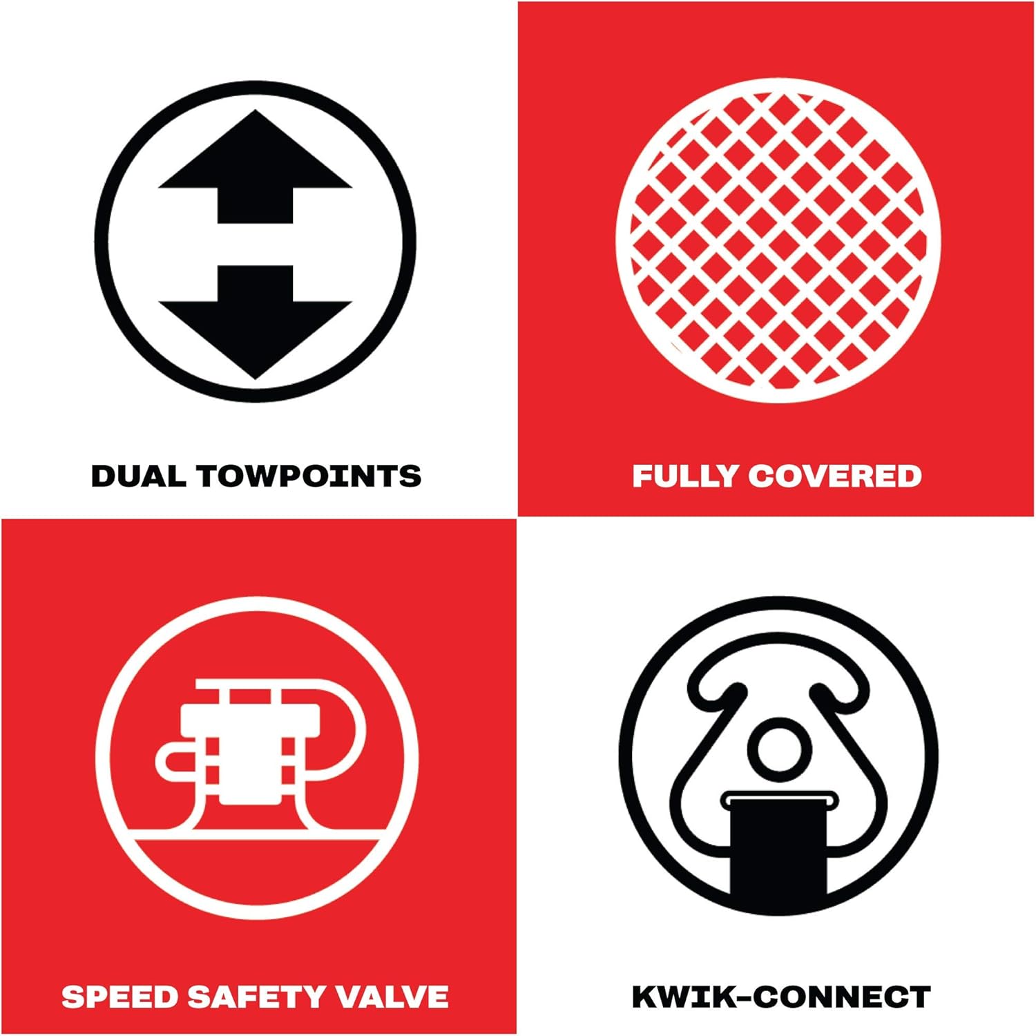 Chariot Warbird 2-Person Towable Tube for Boating, Dual Tow Points, Kwik-Connect, EVA Padding, Heavy-Duty Nylon, Yellow