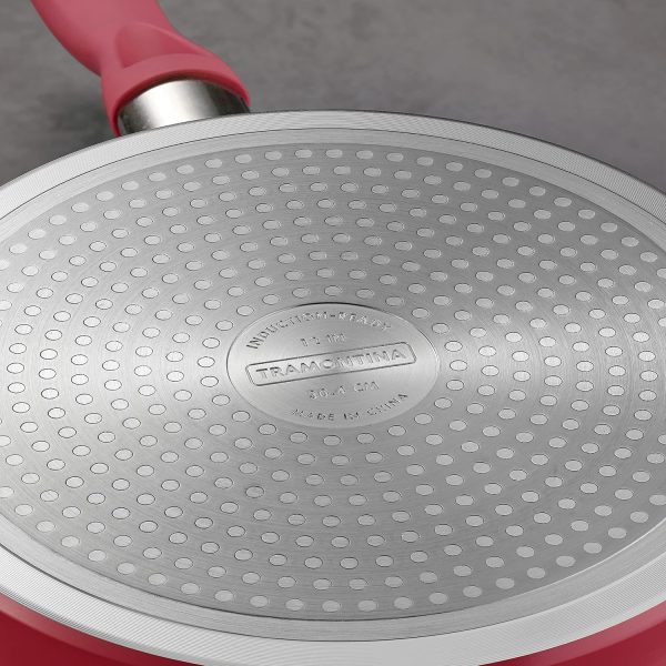 14-Piece Ceramic Cookware Set Red Nonstick, Induction-Ready, Oven Safe, Dishwasher Safe, Includes Fry Pans, Sauté Pan, Sauce Pans, Dutch Oven, and Wooden Utensils, 80110/034DS