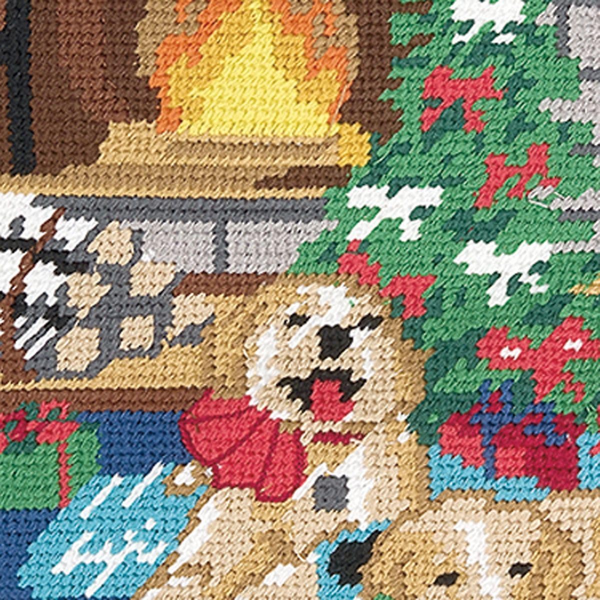 Lillian Vernon Personalized Needlepoint Reindeer Stocking - Heirloom Christmas Stocking, 100% Wool, 9.5” W x 17” L