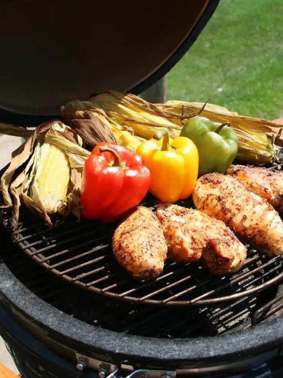 Grills 22 in. Kamado Pro Ceramic Charcoal Grill with Grill Cover