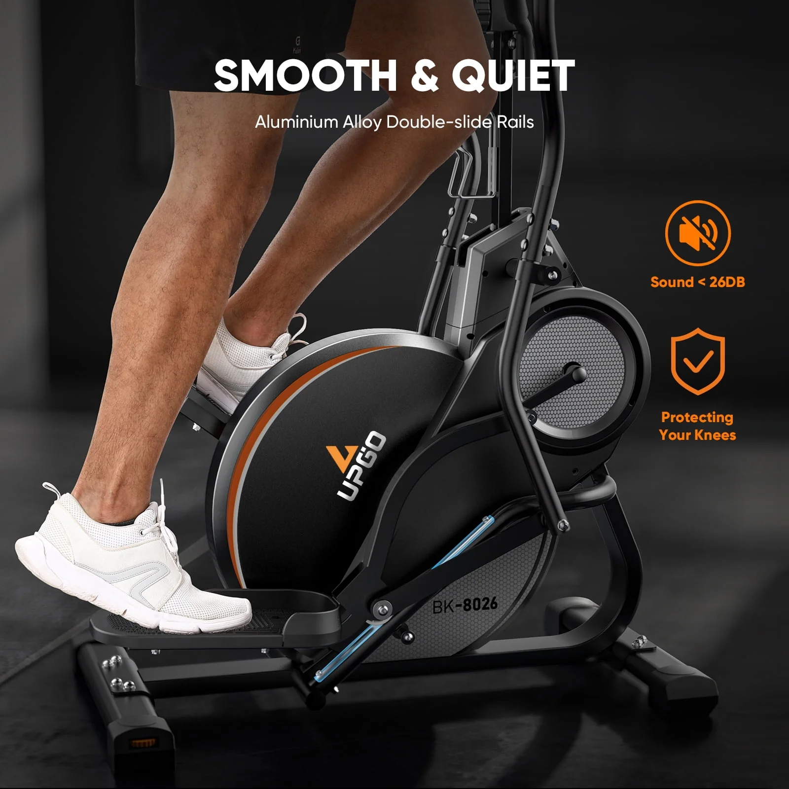 UPGO Pro Cardio Climber Stepping Elliptical Machine, 3 in 1 Elliptical, Total Body Fitness Cross Trainer with Hyper-Quiet Magnetic Drive System