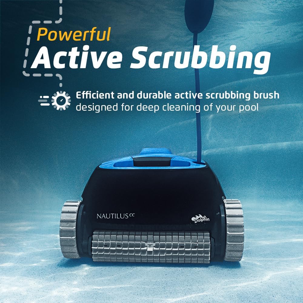 Dolphin Nautilus CC Robotic Pool Vacuum Cleaner All Pools up to 33 FT - Wall Climbing Scrubber Brush