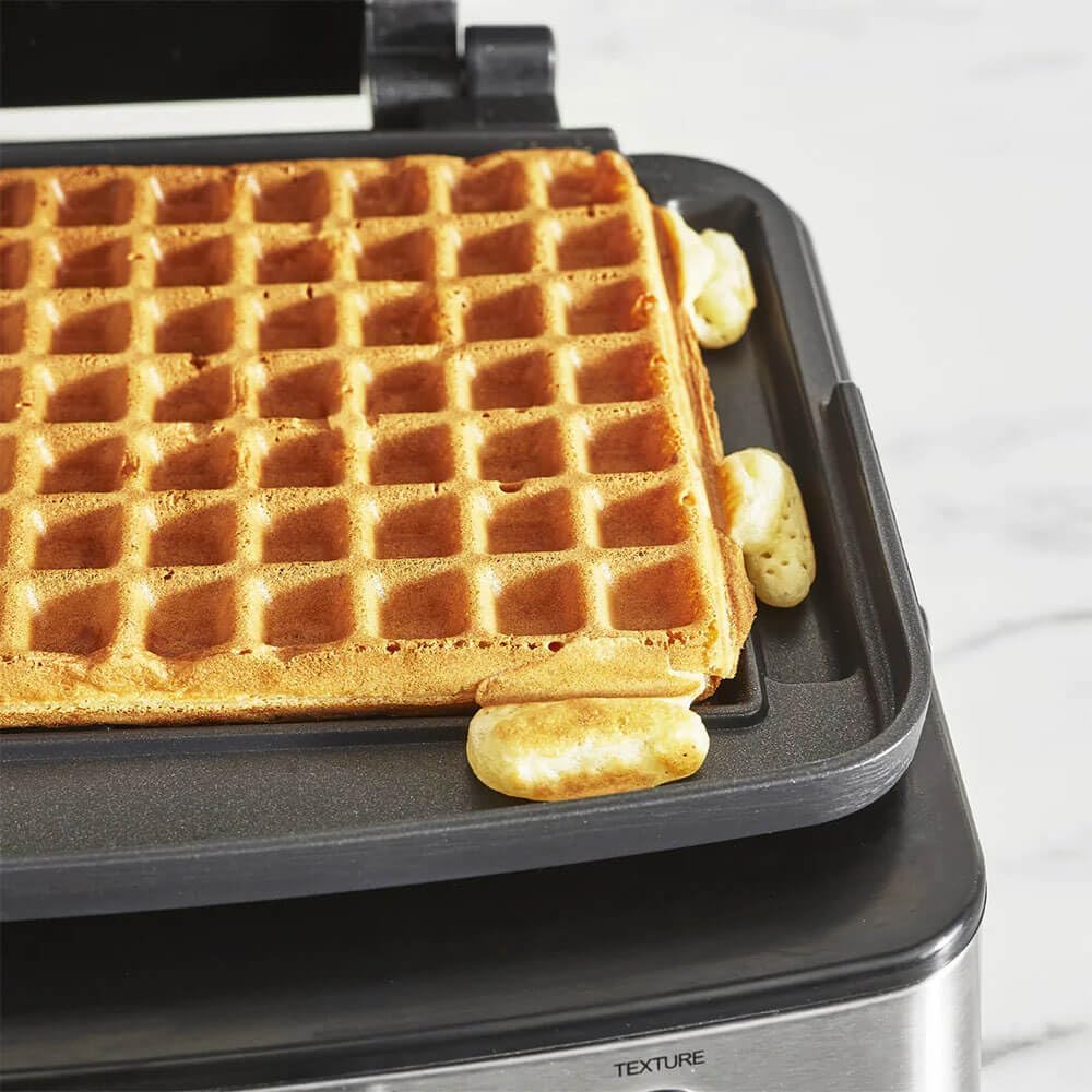 Elite 4-Square Belgian & Classic Waffle Iron, Healthy Ceramic Nonstick Aluminum Dishwasher Safe Plates, Adjustable Shade/Crunch Control, Wont Overflow, Easy Cleanup Breakfast,