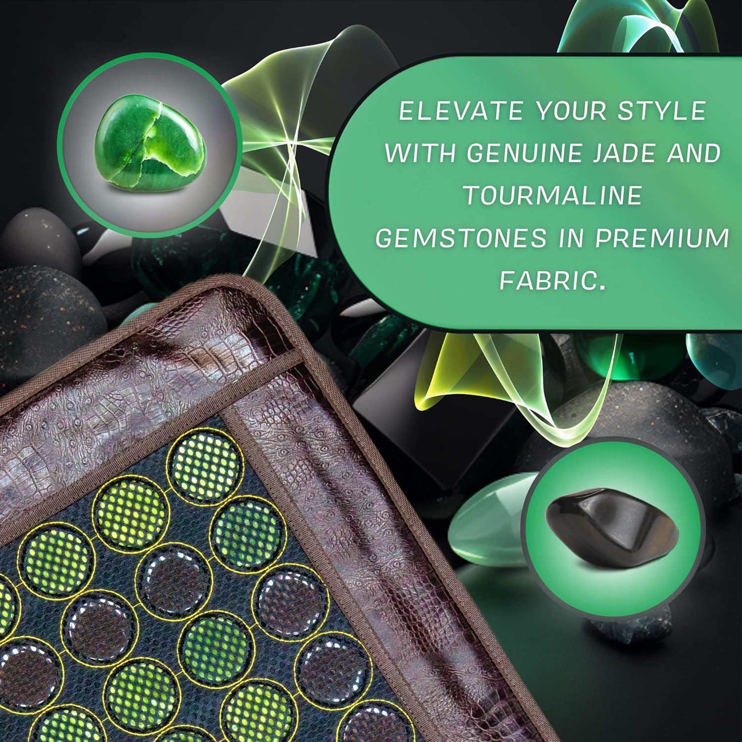 HealthyLine Far Infrared Heating Pad - Hot Stones Jade Tourmaline - Negative Ions - Mesh JT Mat Full 7224 Soft Light InfraMat Pro®