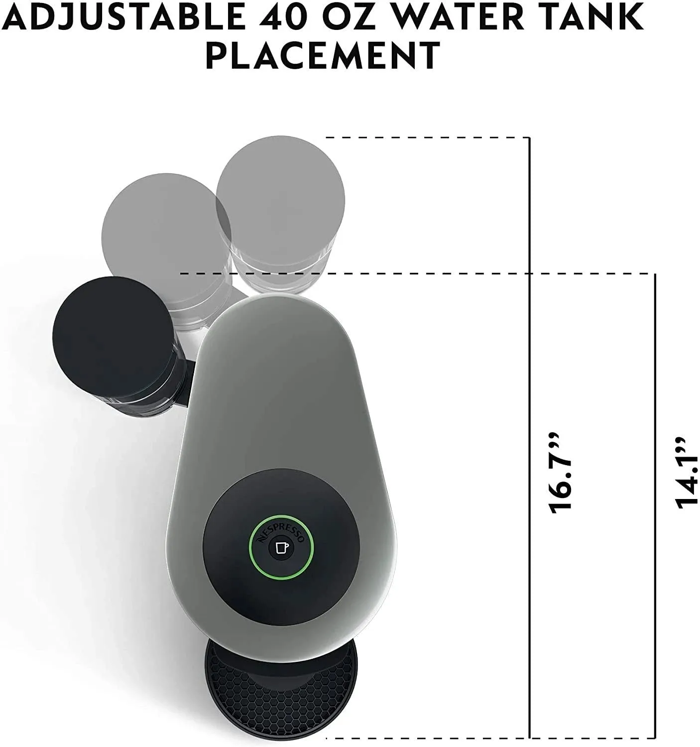 Nespresso Vertuo Plus Coffee and Espresso Maker by De'Longhi, Grey with Aeroccino Milk Frother