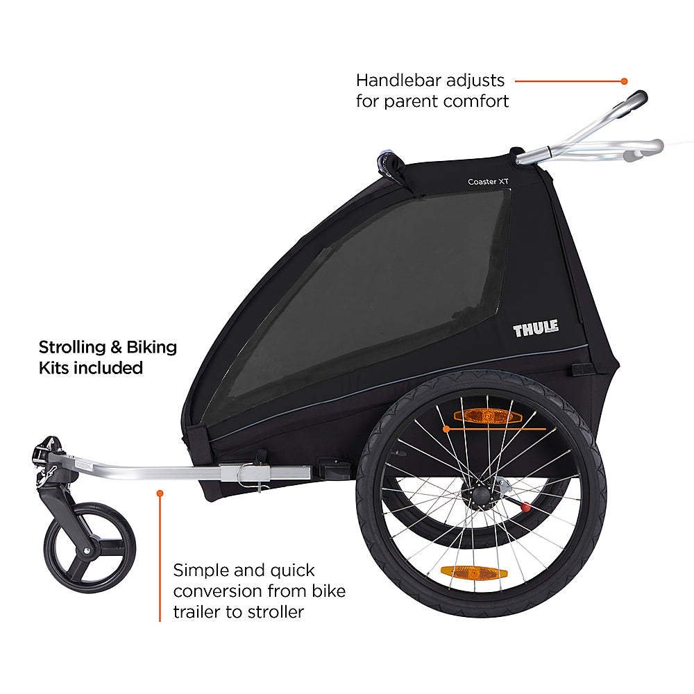 Thule – Coaster XT 2-Seat Bicycle Trailer and Stroller – Black
