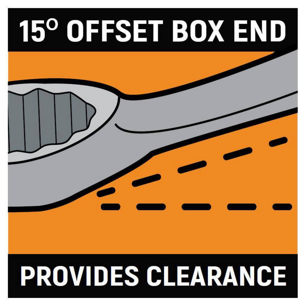 1001054224 12-Point SAE Long Pattern Combination Wrench Set (15-Piece)