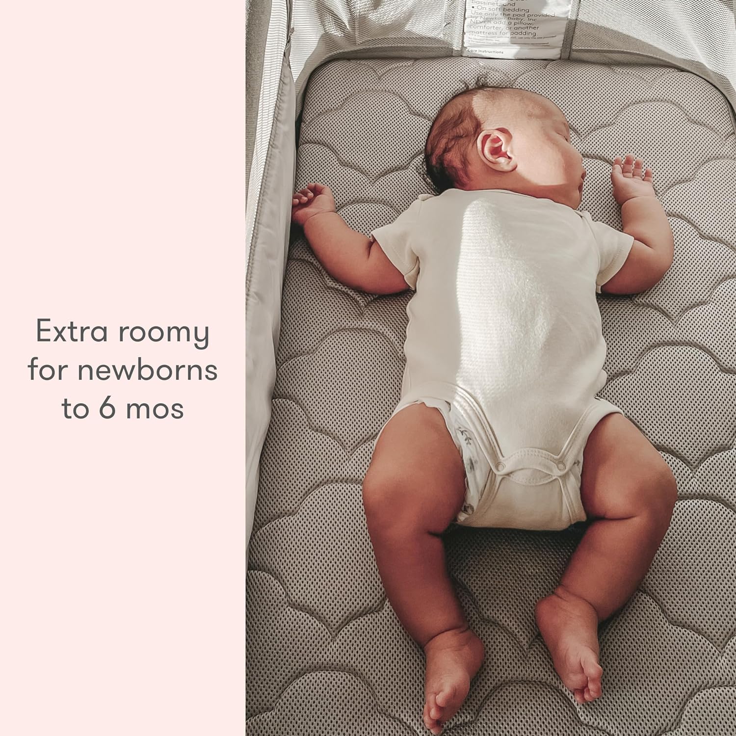 Newton Baby Bassinet & Bedside Sleeper with Mattress & Sheet - 100% Breathable & Washable, Removable Dual-Layer Cover | Solid Birch Frame Adjustable Height & Infant Access Opening