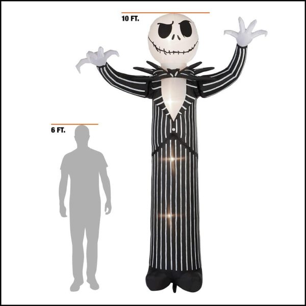 22GM29788 10 ft Animated Reaching Jack Skellington Halloween Inflatable