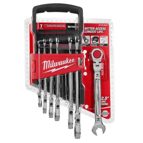 144-Position Flex-Head Ratcheting Combination Wrench Set SAE and METRIC (14-Piece)