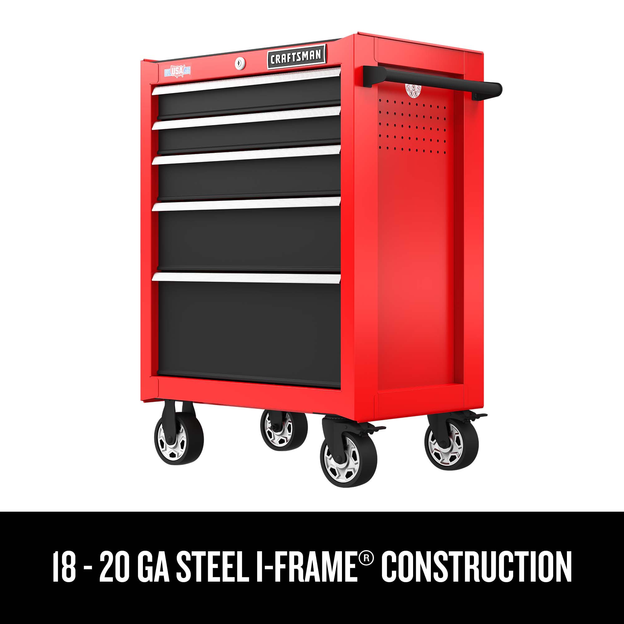 2000 Series 26-in W x 36.5-in H 5-Drawer Steel Rolling Tool Cabinet (Red)