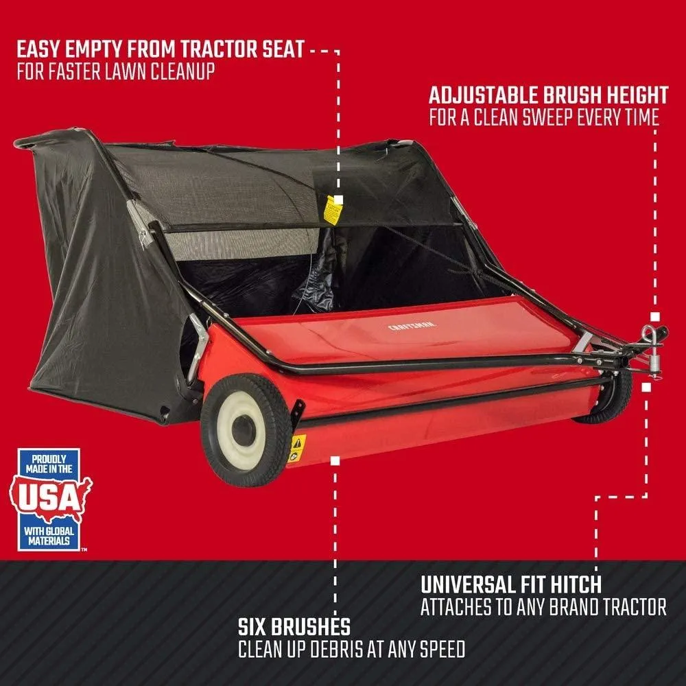 CRAFTSMAN CMXGZBF7124546 52 Tow Lawn Sweeper, Black