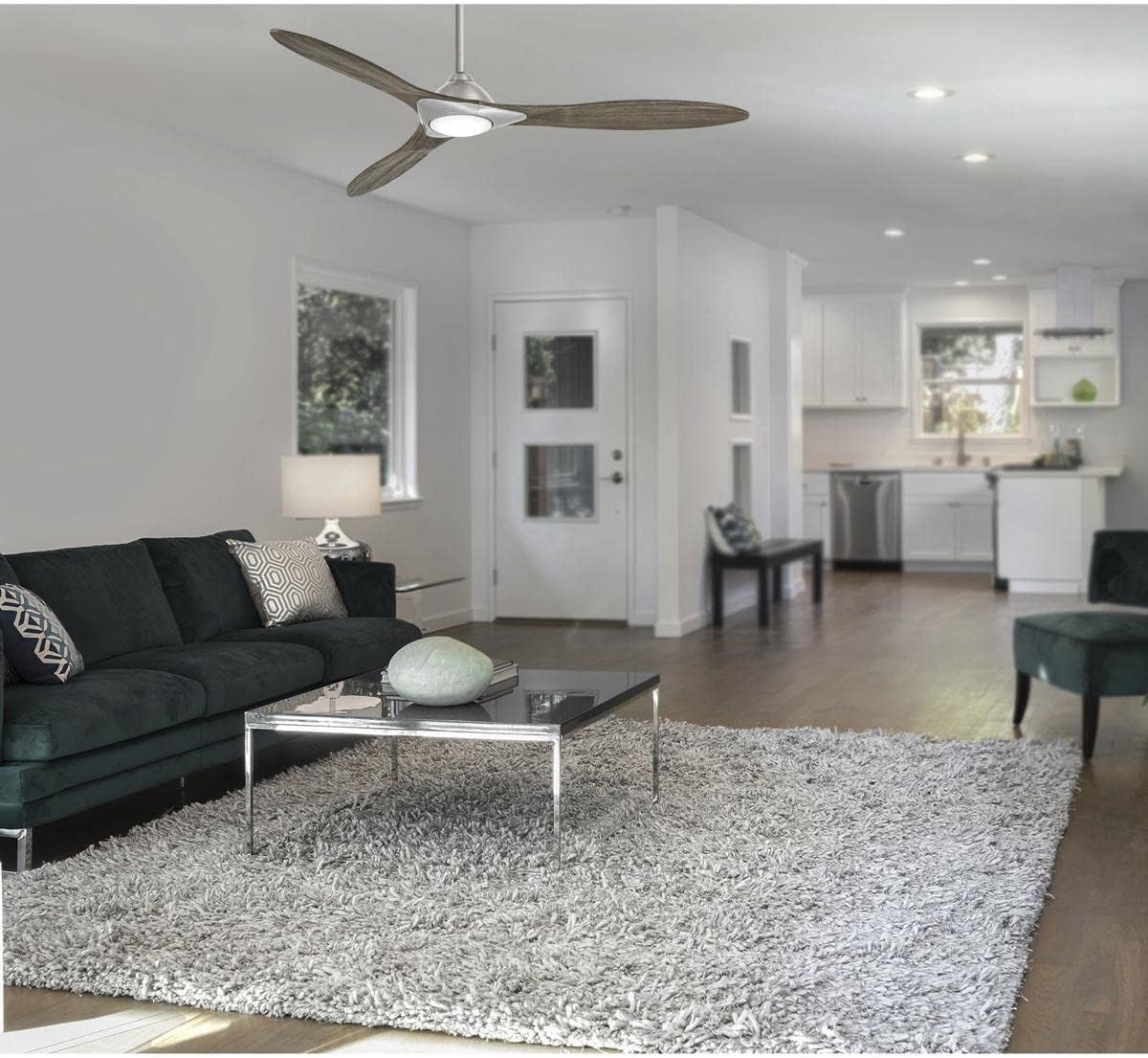 Minka-Aire Sleek 60′′ Ceiling Fan, Soft Brass/White, LED, Smart Remote/App Control, Energy Star Certified