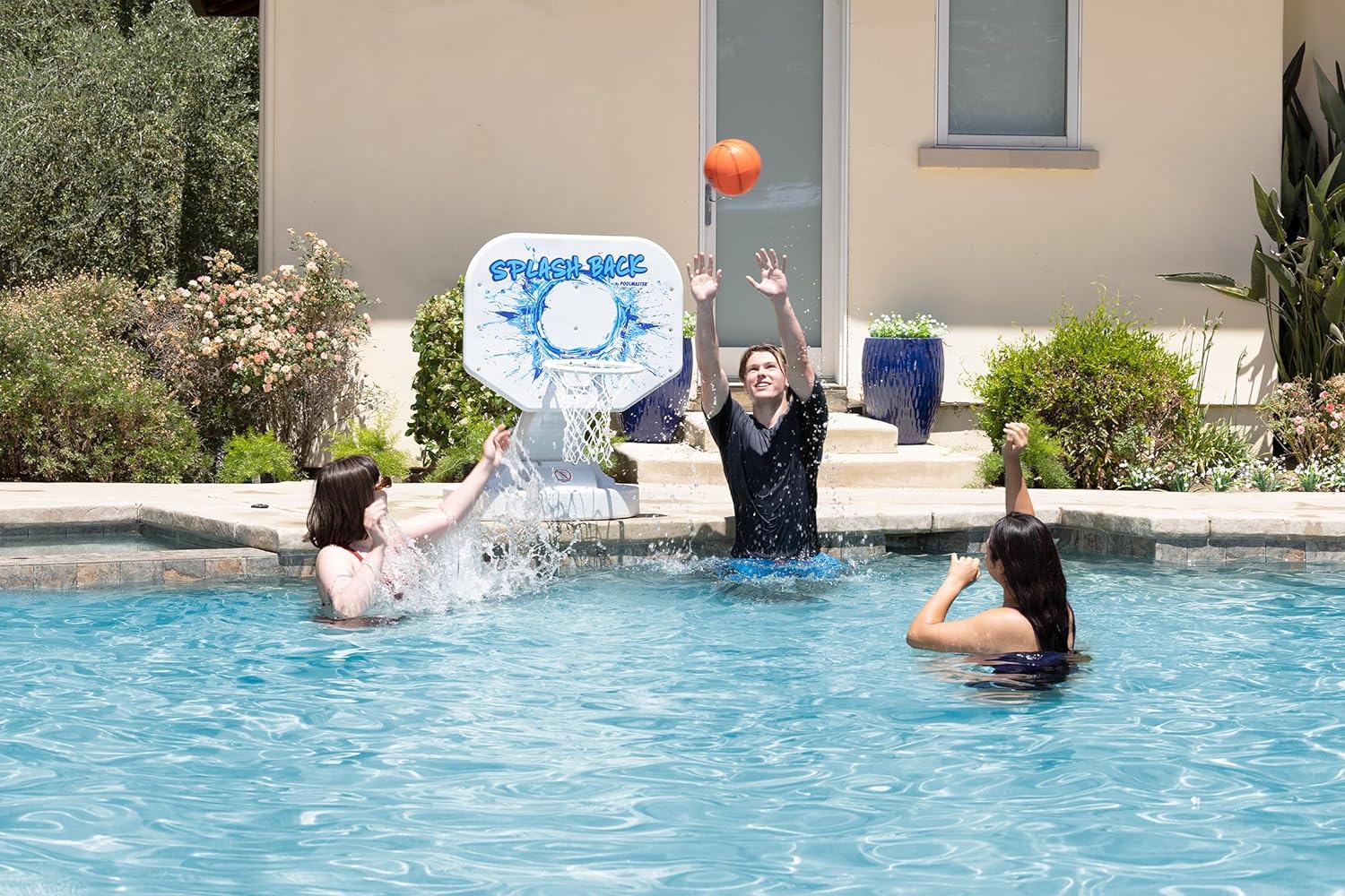 Splashback Poolside Basketball Game , Blue 34W x 38D x 45H in.
