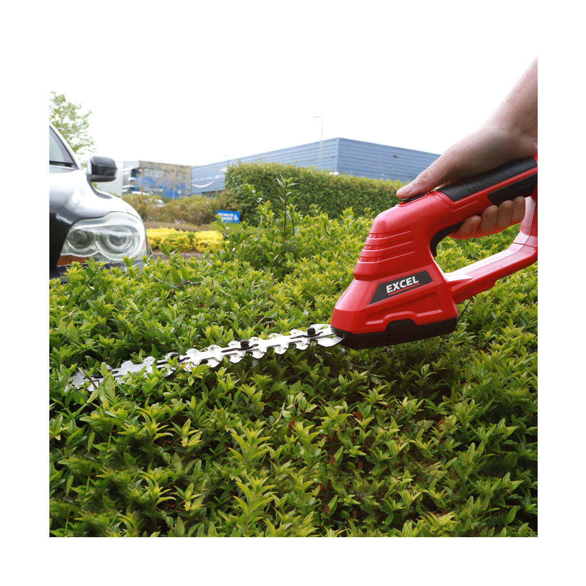 Excel 18V Garden Power Tool Set: Grass Trimmer, Hedge Trimmer & Lawn Mower with 3x 5.0Ah Batteries & Charger