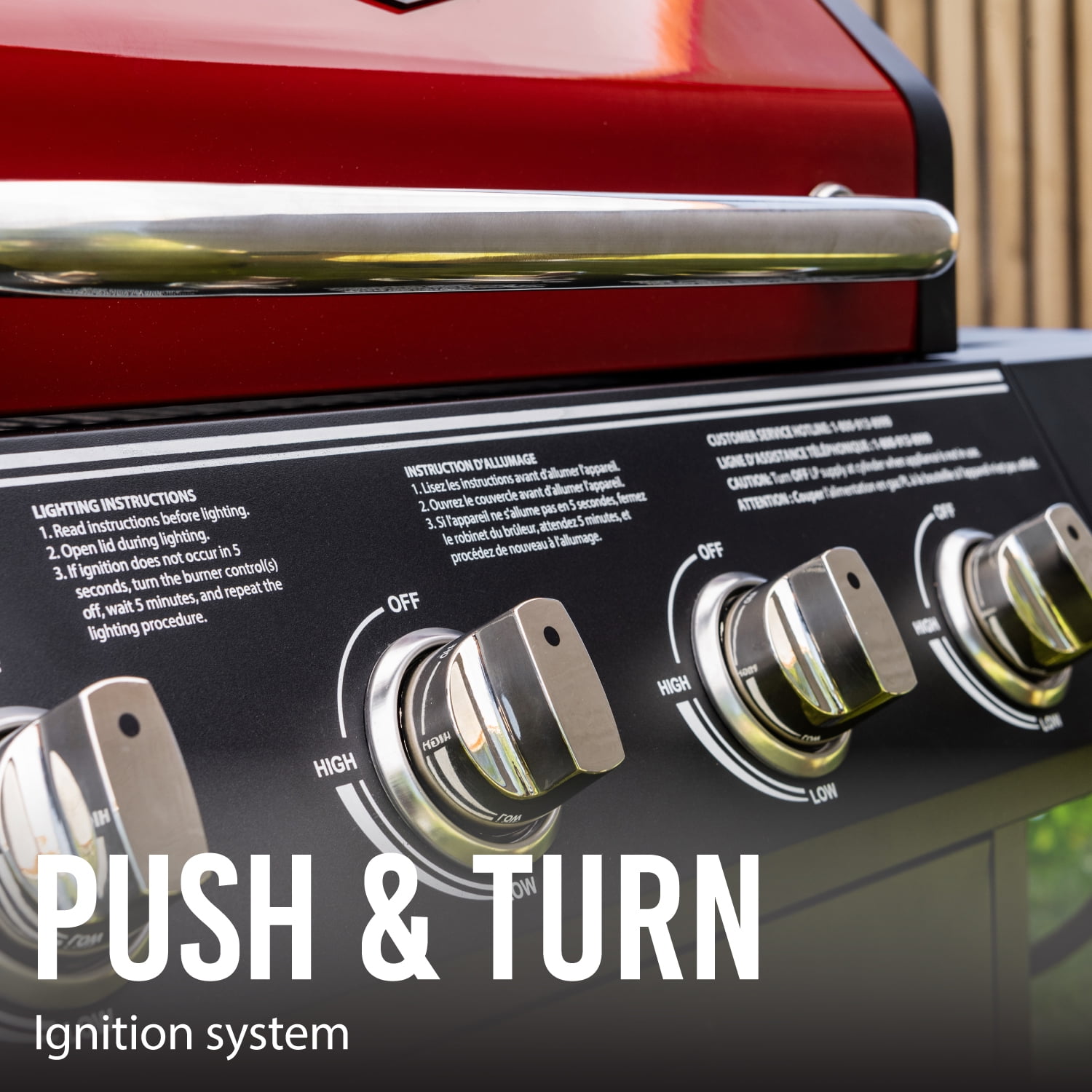 Expert Grill 4 Burner with Side Burner Propane Gas Grill in Red, 60,000 BTUs