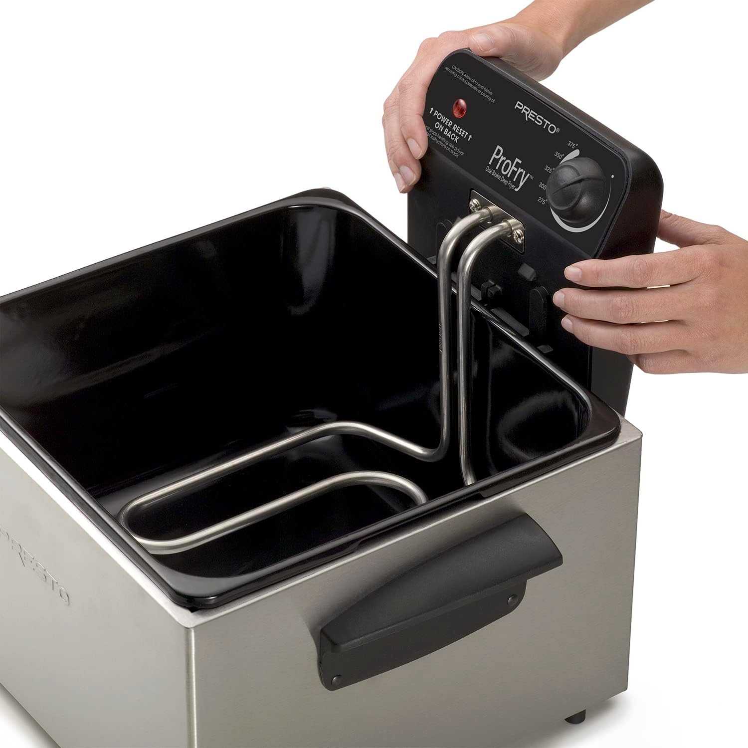 05466 Stainless Steel Dual Basket Pro Fry Immersion Element Deep Fryer