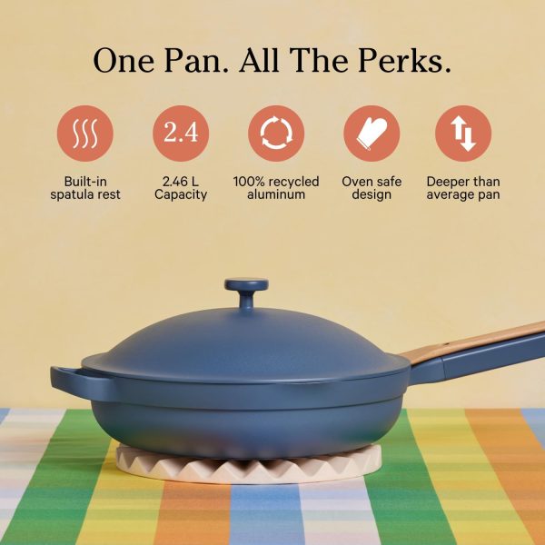 10.5-Inch Ceramic Nonstick Skillet Pan, Toxin-Free with Stainless Steel Handle, Oven Safe Blue Salt