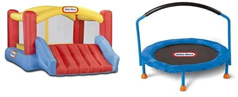 Little Tikes Jump 'n Slide Bouncer - Inflatable Jumper Bounce House Plus Heavy Duty Blower With GFCI, Stakes
