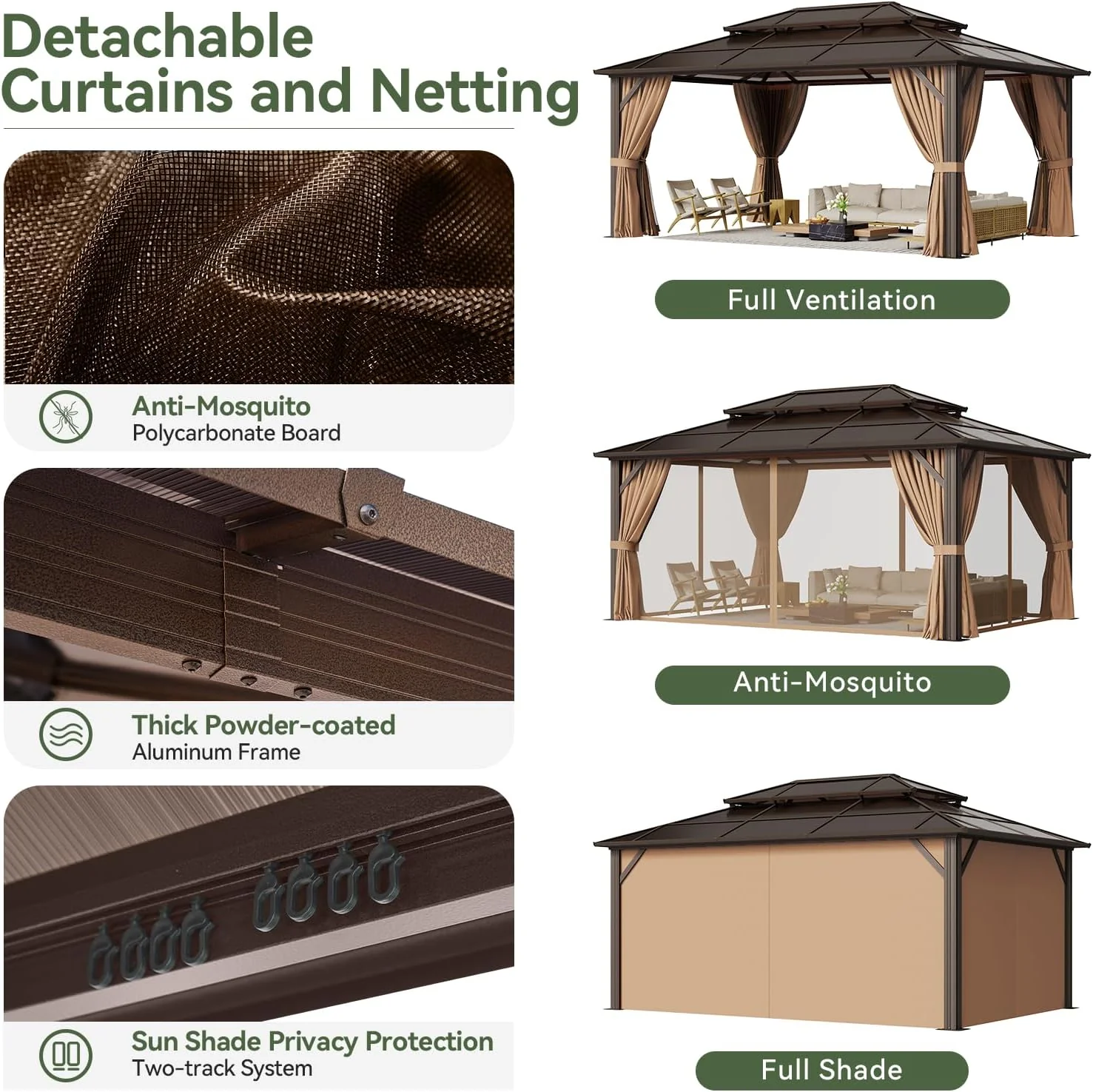 Polycarbonate Hardtop Gazebo